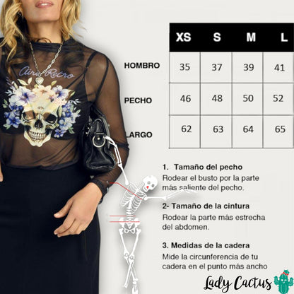 Guía de tallas de la Camiseta Tul Lady Violet de Aire Retro