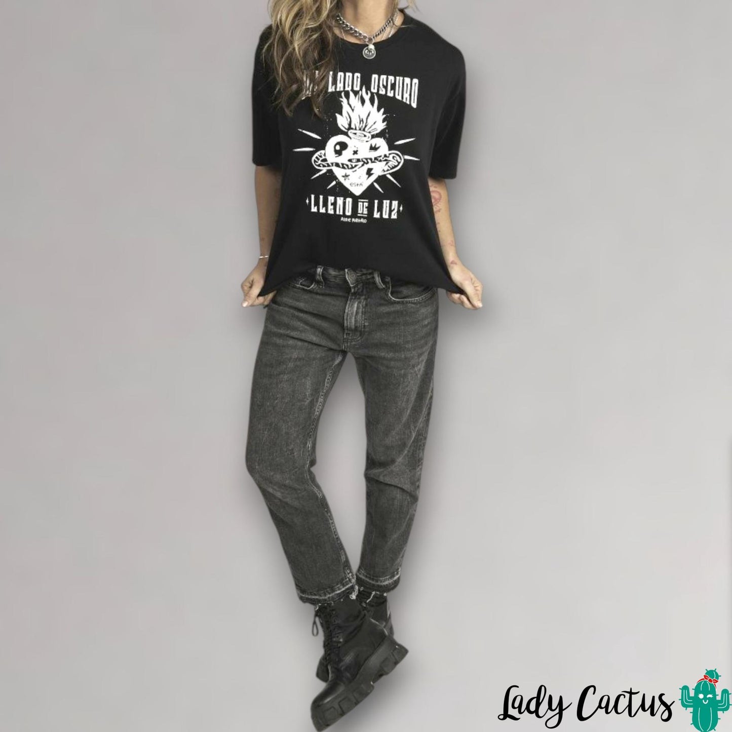 Camiseta Unisex Mi Lado Oscuro en algodón suave de Aire Retro para comodidad auténtica