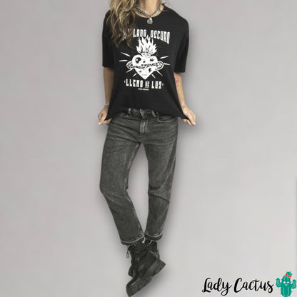 Camiseta Unisex Mi Lado Oscuro en algodón suave de Aire Retro para comodidad auténtica