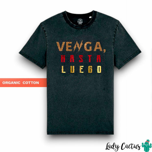 Camiseta Venga Hasta Luego de Offset Collage en Lady Cactus con algodón orgánico y vintage urbano