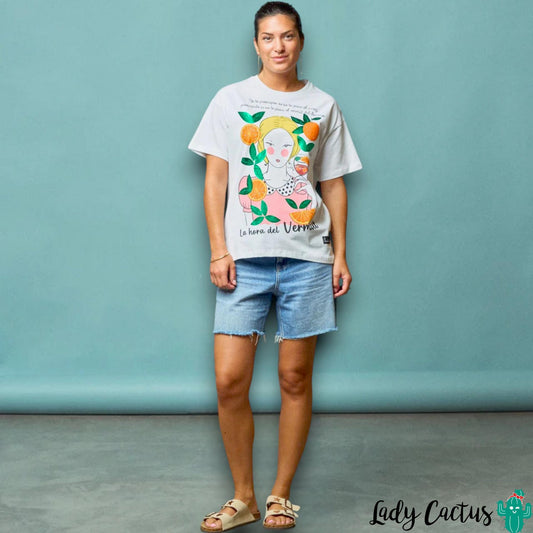 Camiseta Vermut de Anabel Lee en Lady Cactus con mensaje humorístico y foil mágico