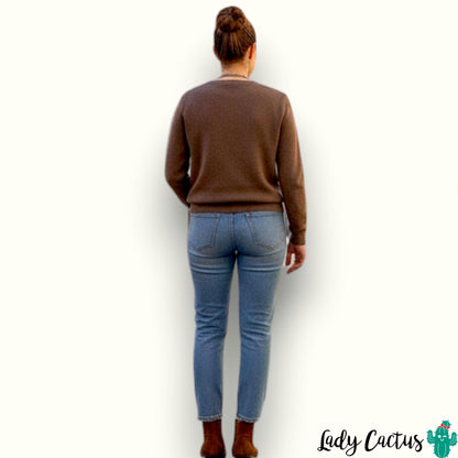 Cárdigan en color portabella sofisticado y neutro