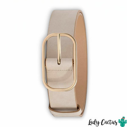 Cinturón elegante de efecto piel color crudo de Lady Cactus
