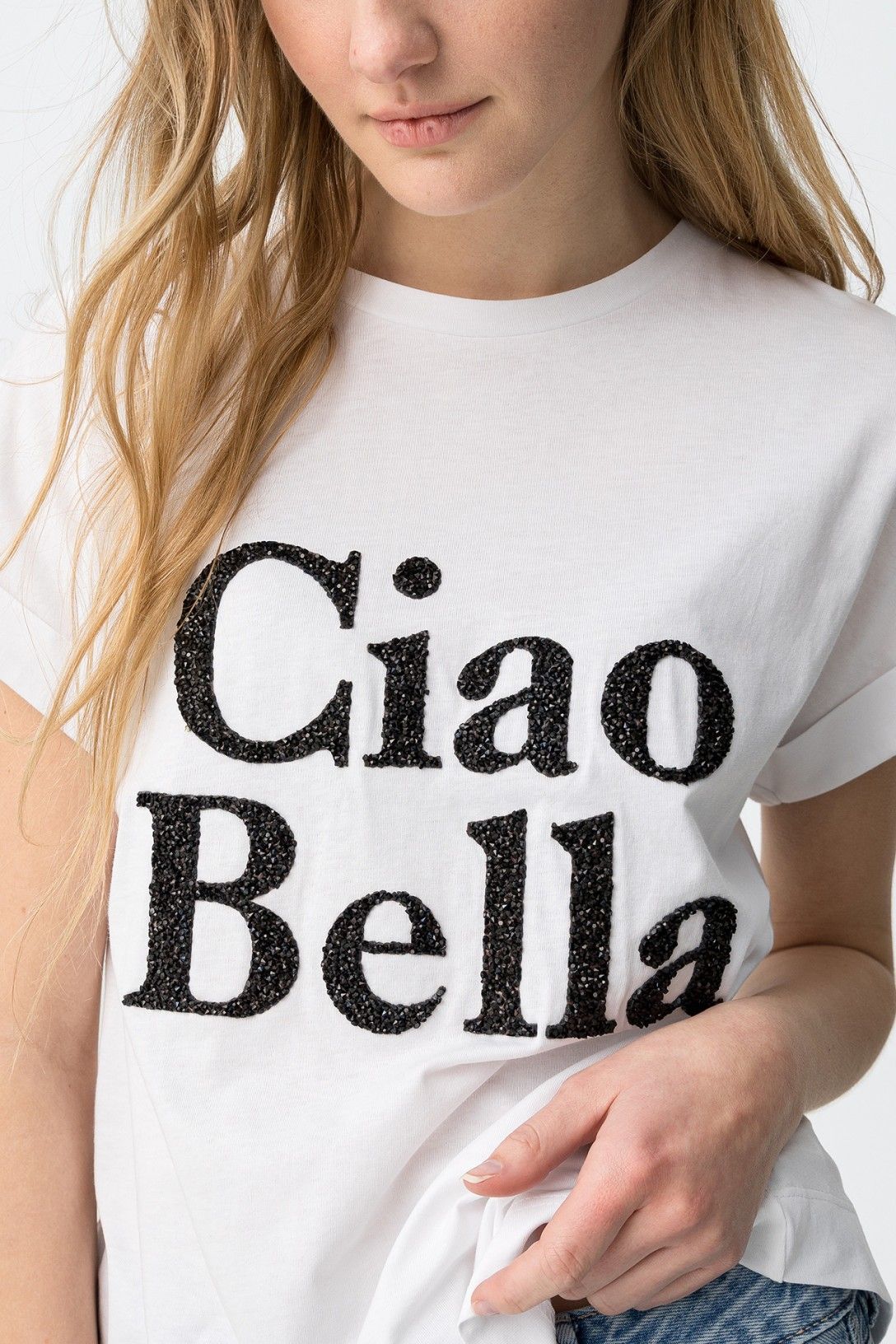 Camiseta de algodón con mensaje positivo Ciao Bella.