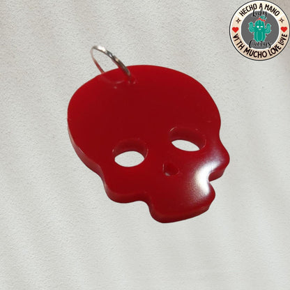 Dije de calavera roja para personalizar collares de acero inoxidable