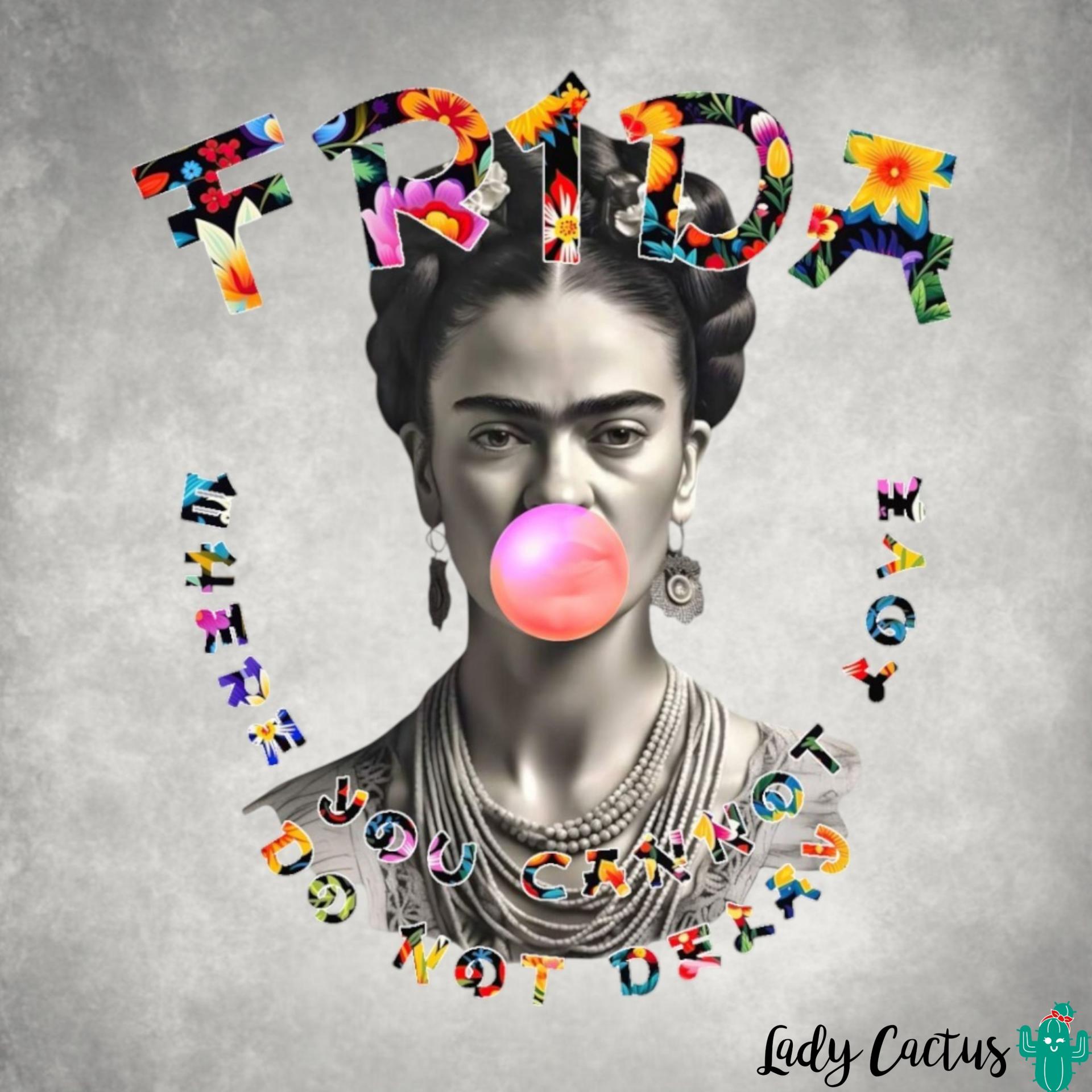 Camiseta Frida negra de Lasal con estampado digital de Frida