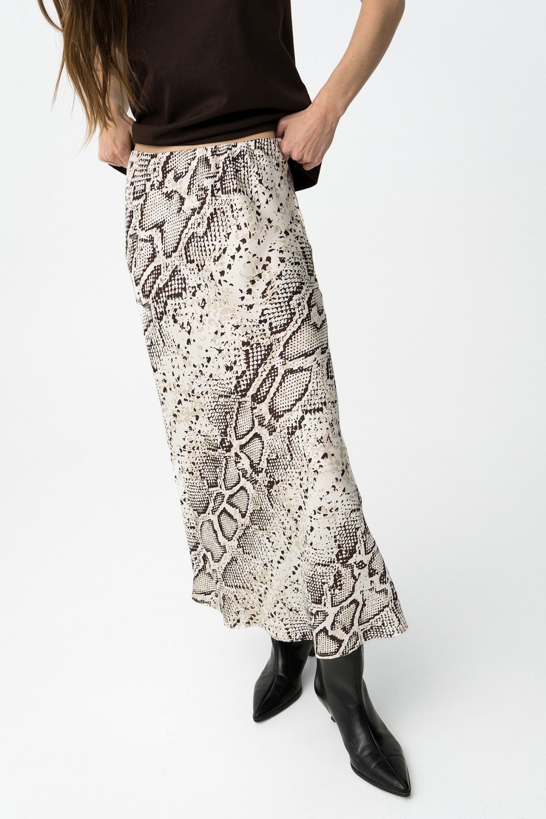 Falda midi con estampado animal print modelo Kansas de Tiffosi