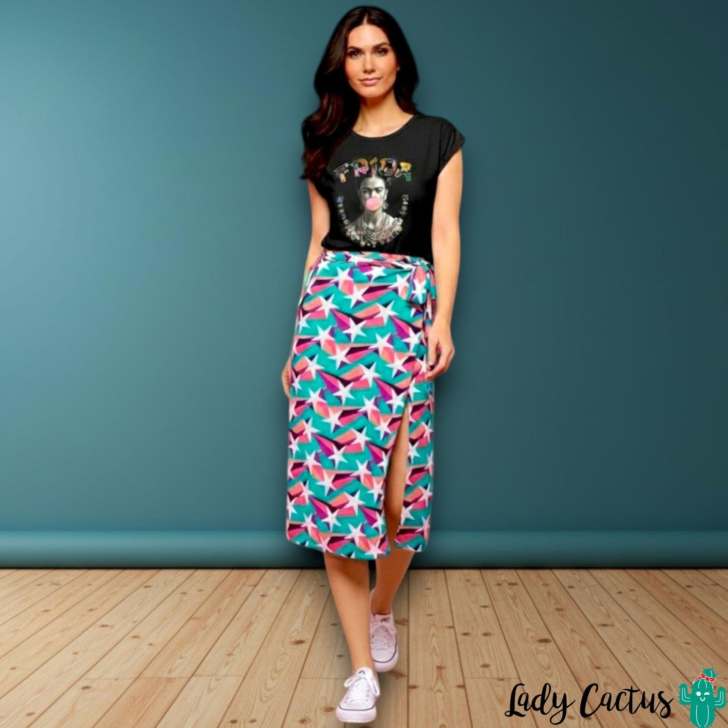 Falda Kimmel de Minueto en Lady Cactus con estampado estrellas juvenil y modernidad urbana