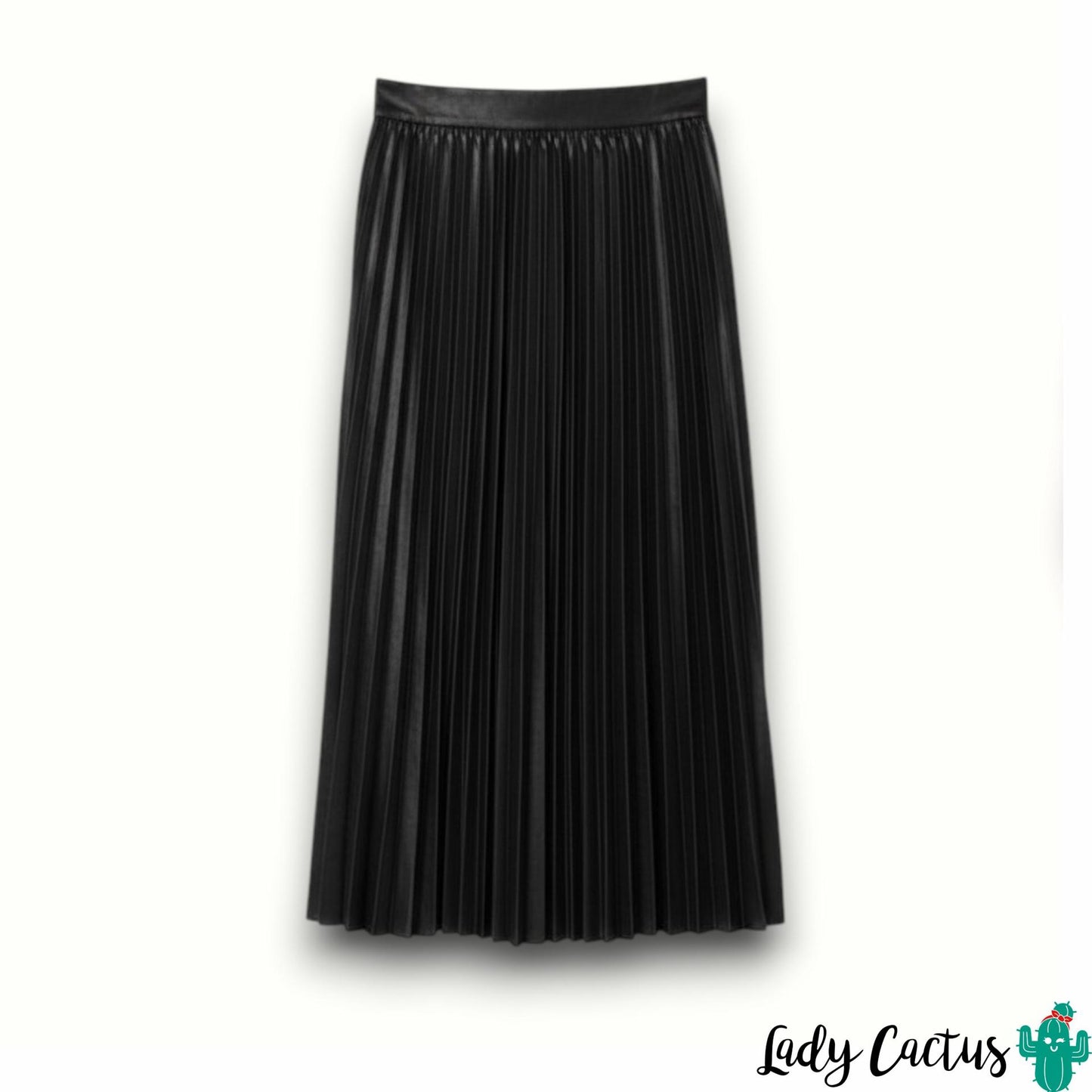 Falda Kyoto de Tiffosi – Midi plisada efecto piel negra