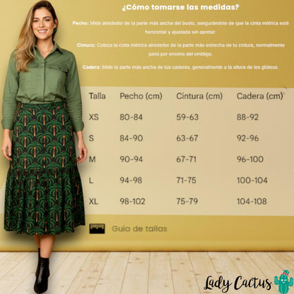 Guía de tallas de la Falda Piña negra Palmer de Smile