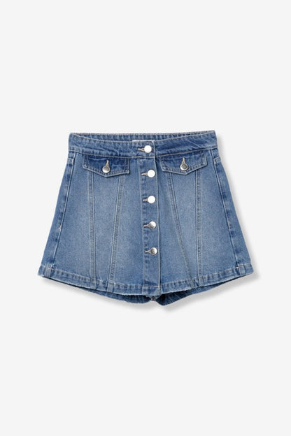 Falda pantalón de denim azul modelo Lottie de Tiffosi