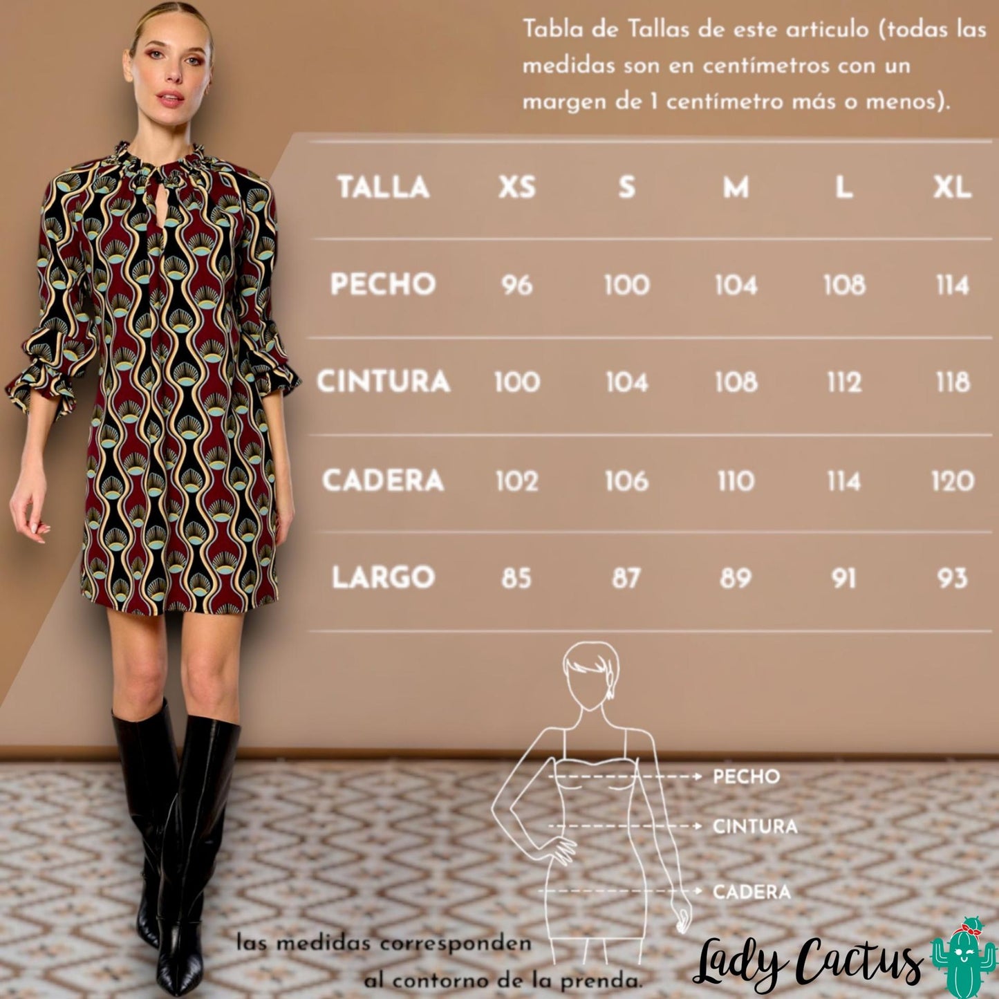 Guía de tallas del Vestido Aurora de Minueto