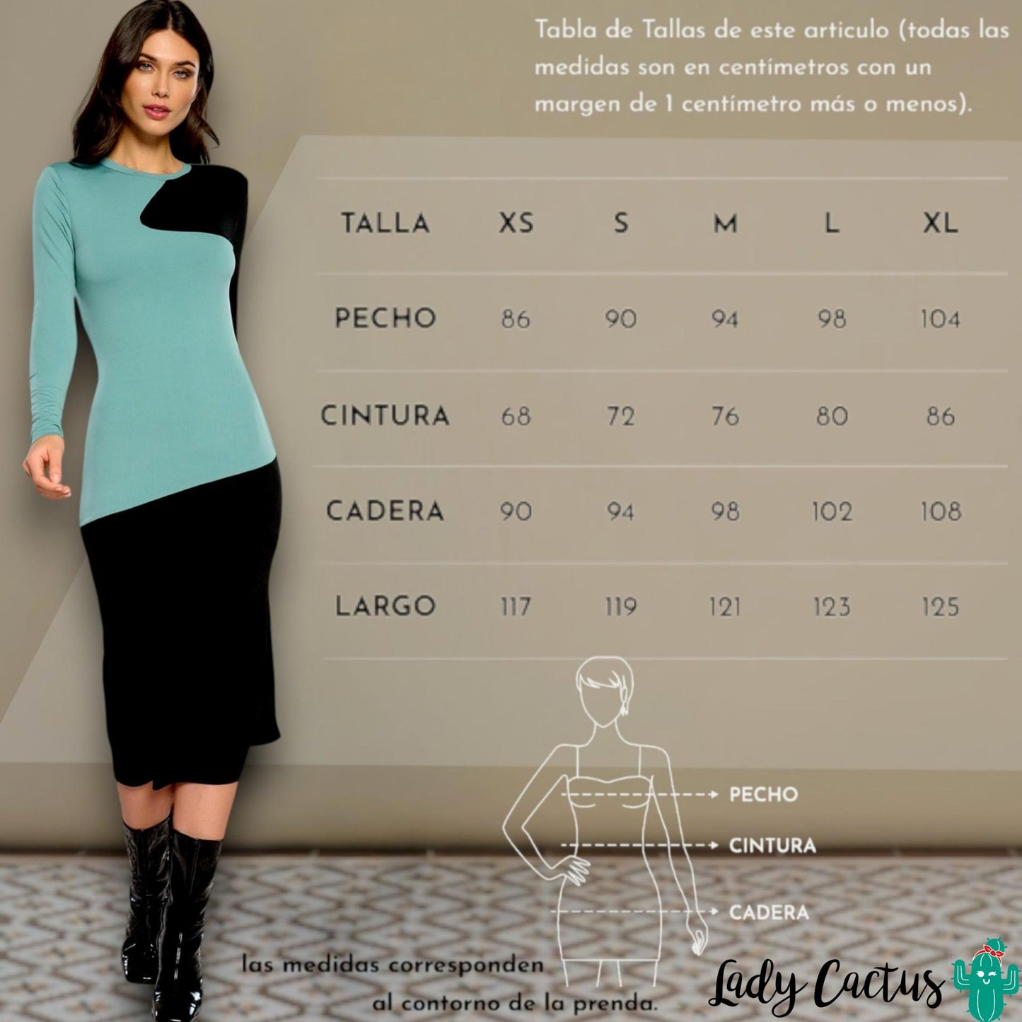 Guía de tallas del Vestido Gatto de Minueto