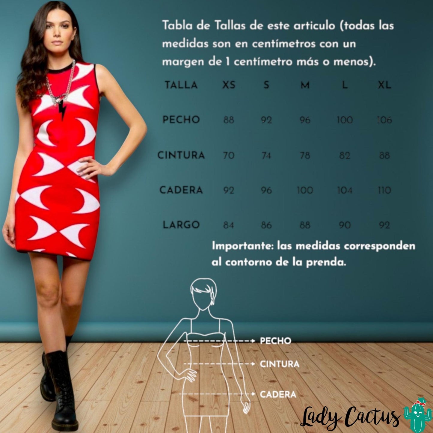 Guía de tallas del Vestido Red Eye de Minueto