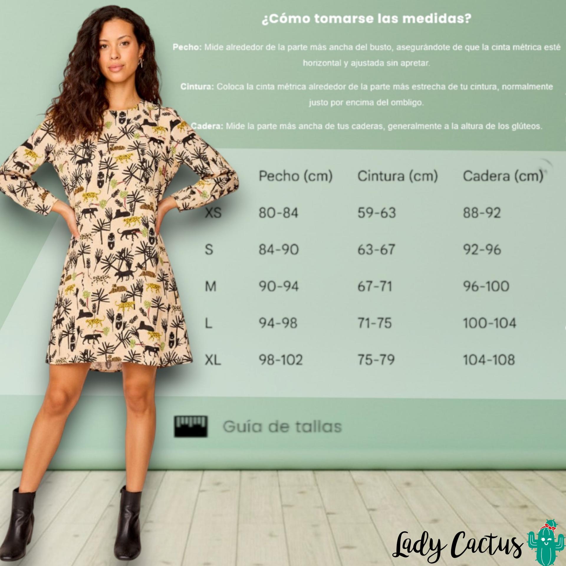 Guía de tallas del Vestido corto Morera Selva de Smile