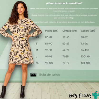 Guía de tallas del Vestido corto Morera Selva de Smile