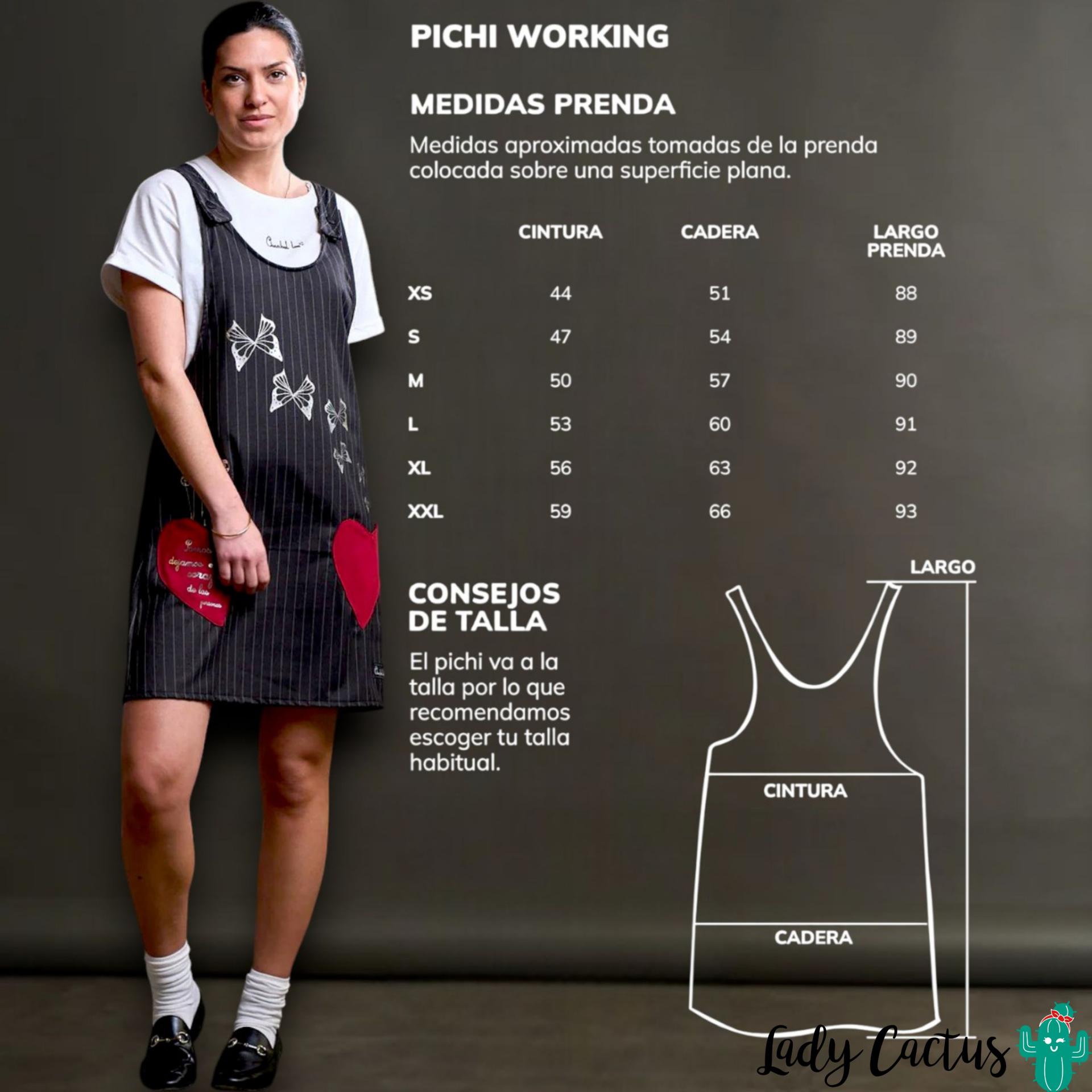 Guía de tallas del Pichi Working de Anabel Lee