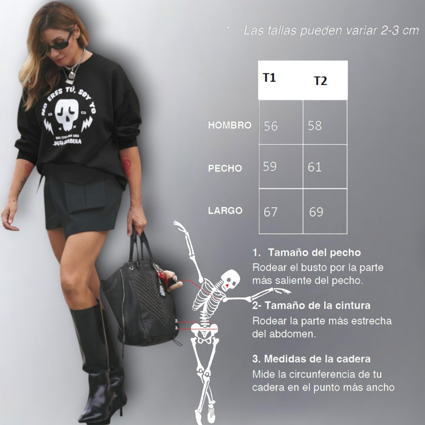 Guía de tallas de la Sudadera Regadera de Aire Retro