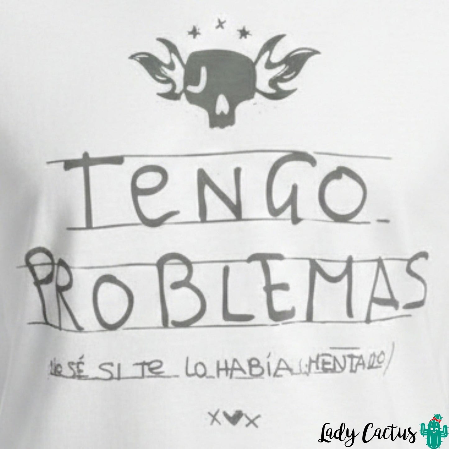 Ilustración de la Camiseta Problemas Blanca de Aire Retro