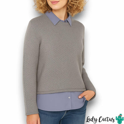 Jersey Maxi con sobrecamisa gris y azul Tiffosi