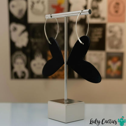 Pendientes Corazón Negro Lady Cactus