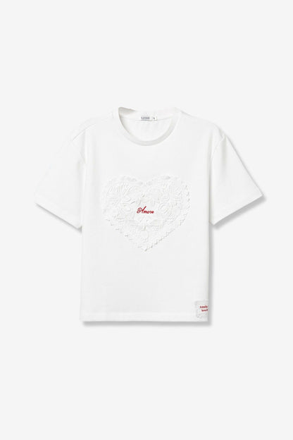 Camiseta Aura de algodón con detalle romántico en Lady Cactus
