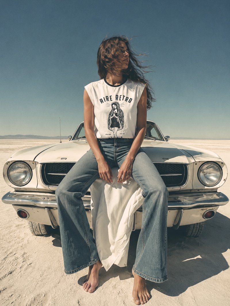 Look veraniego con camiseta Guadalupe de Aire Retro