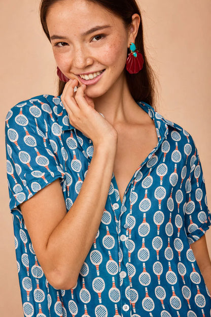 Mono largo de corte oversize con estampado deportivo de tenis modelo Biarritz de Smile Vestidor.