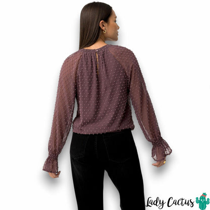 Blusa Laurinda de Tiffosi en plumeti hierro