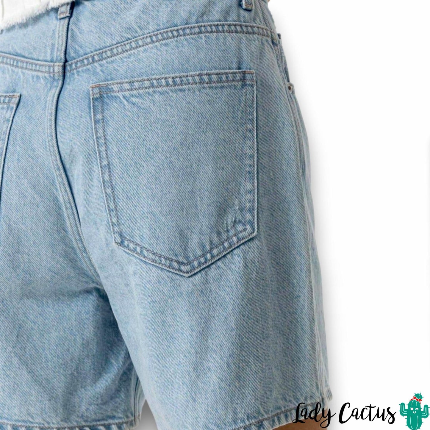 Pantalón Corto Denim Mom Fit de Tiro Alto - Tiffosi