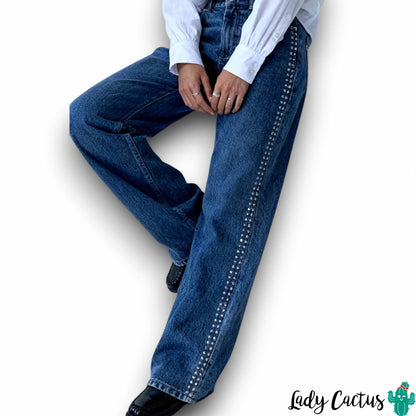 Pantalón tiro medio amplio para comodidad favorecedora