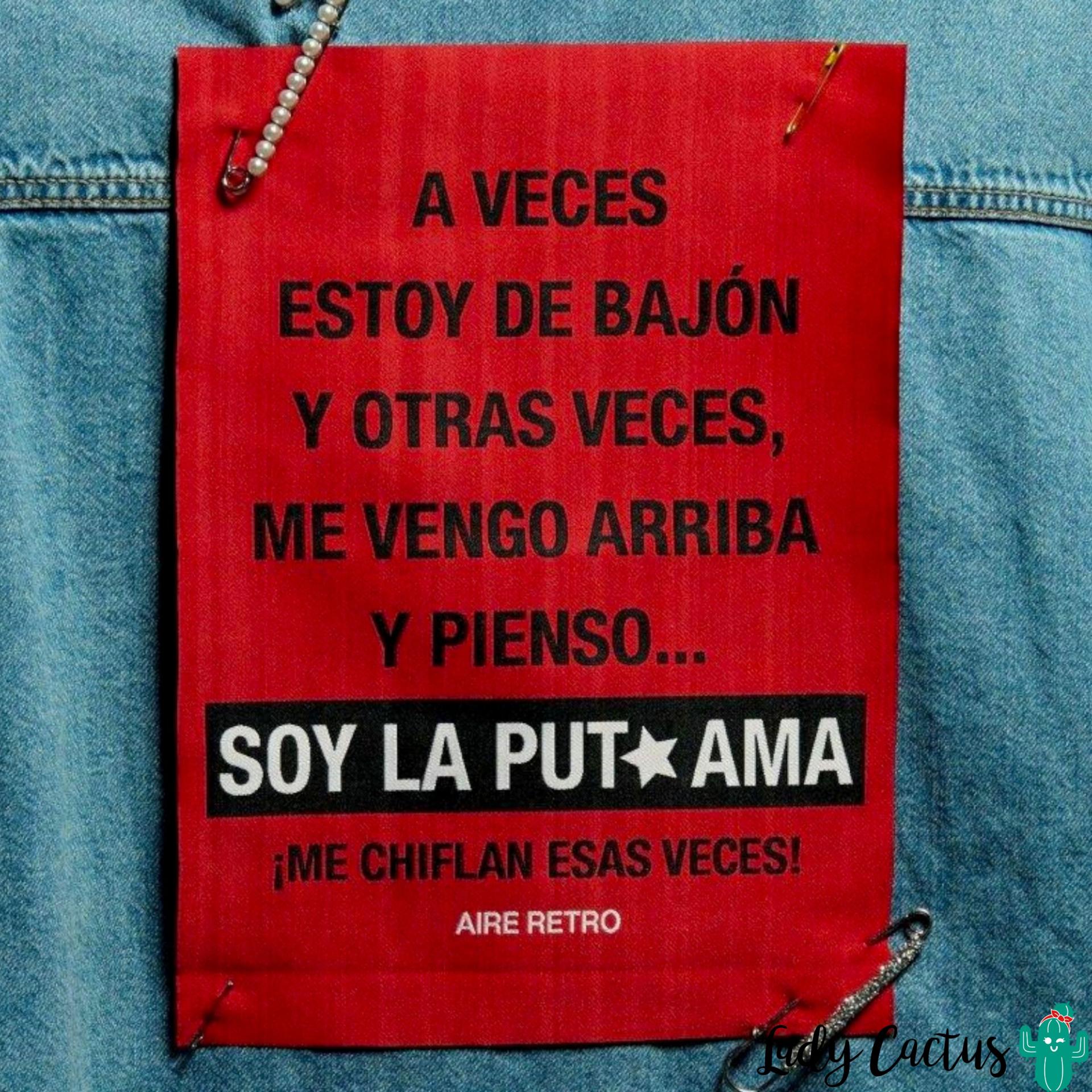 Parche Bordado Puta Ama de Aire Retro en Lady Cactus