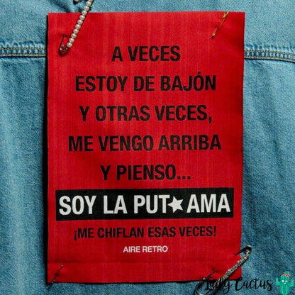 Parche Bordado Puta Ama de Aire Retro en Lady Cactus