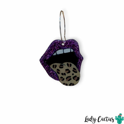 Pendientes Bocas Rolling Morados Lady Cactus