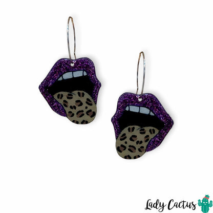 Pendientes Bocas Rolling Morados Lady Cactus