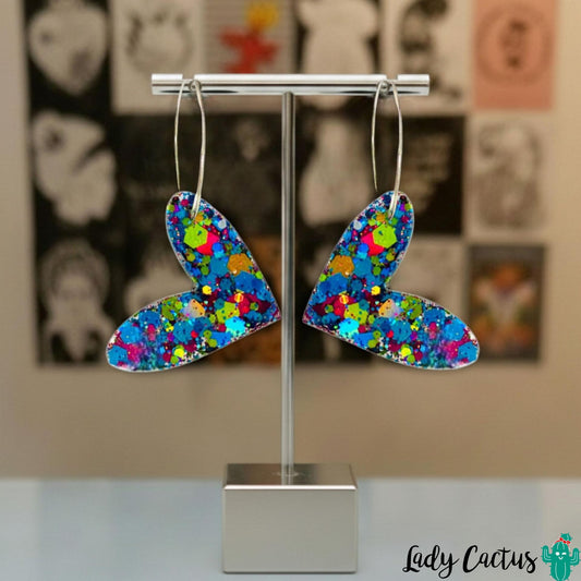Pendientes Corazón Azul Brilli Lady Cactus