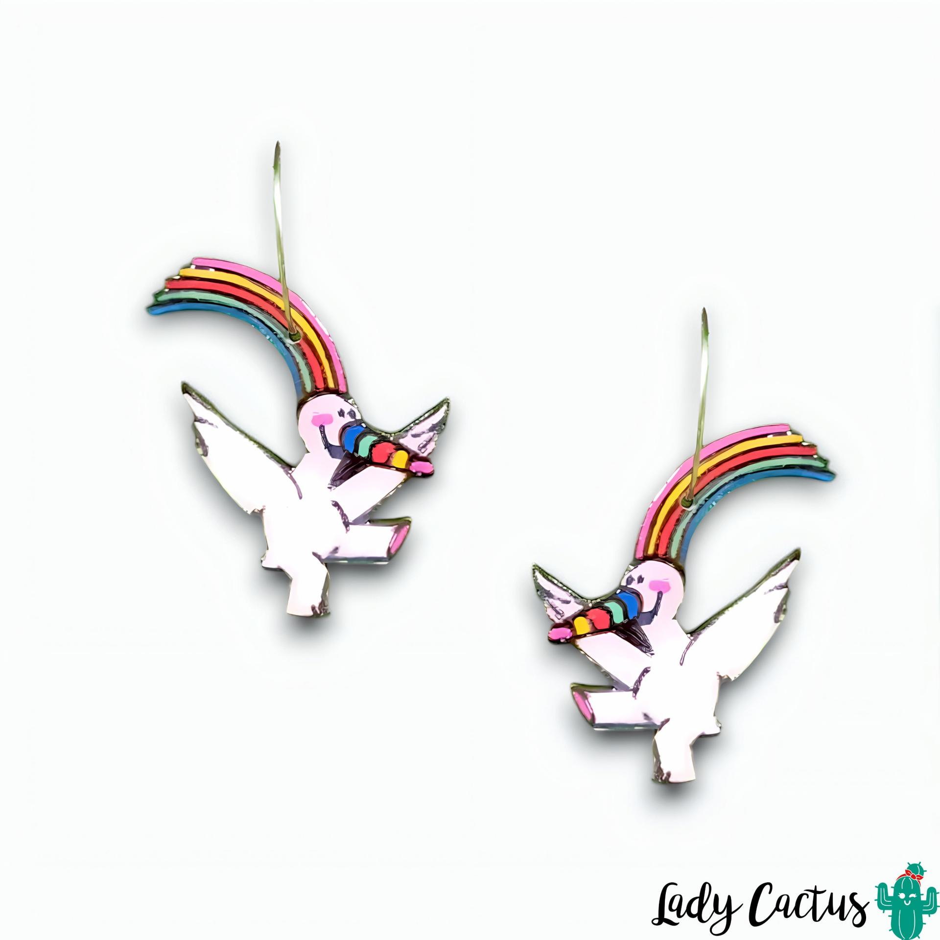 Pendientes artesanales de la mascota Curro de la Expo 92 en Lady Cactus