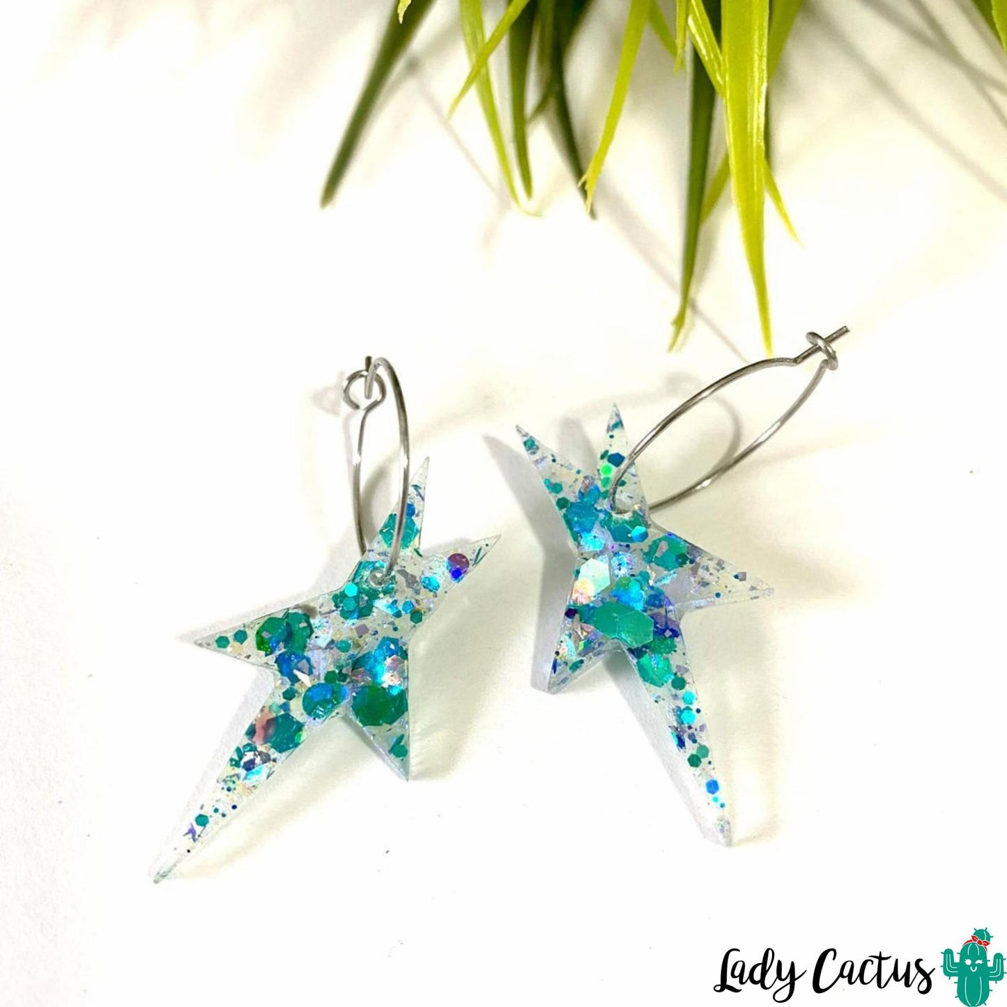 Pendientes Estrella brilli azul de Lady Cactus