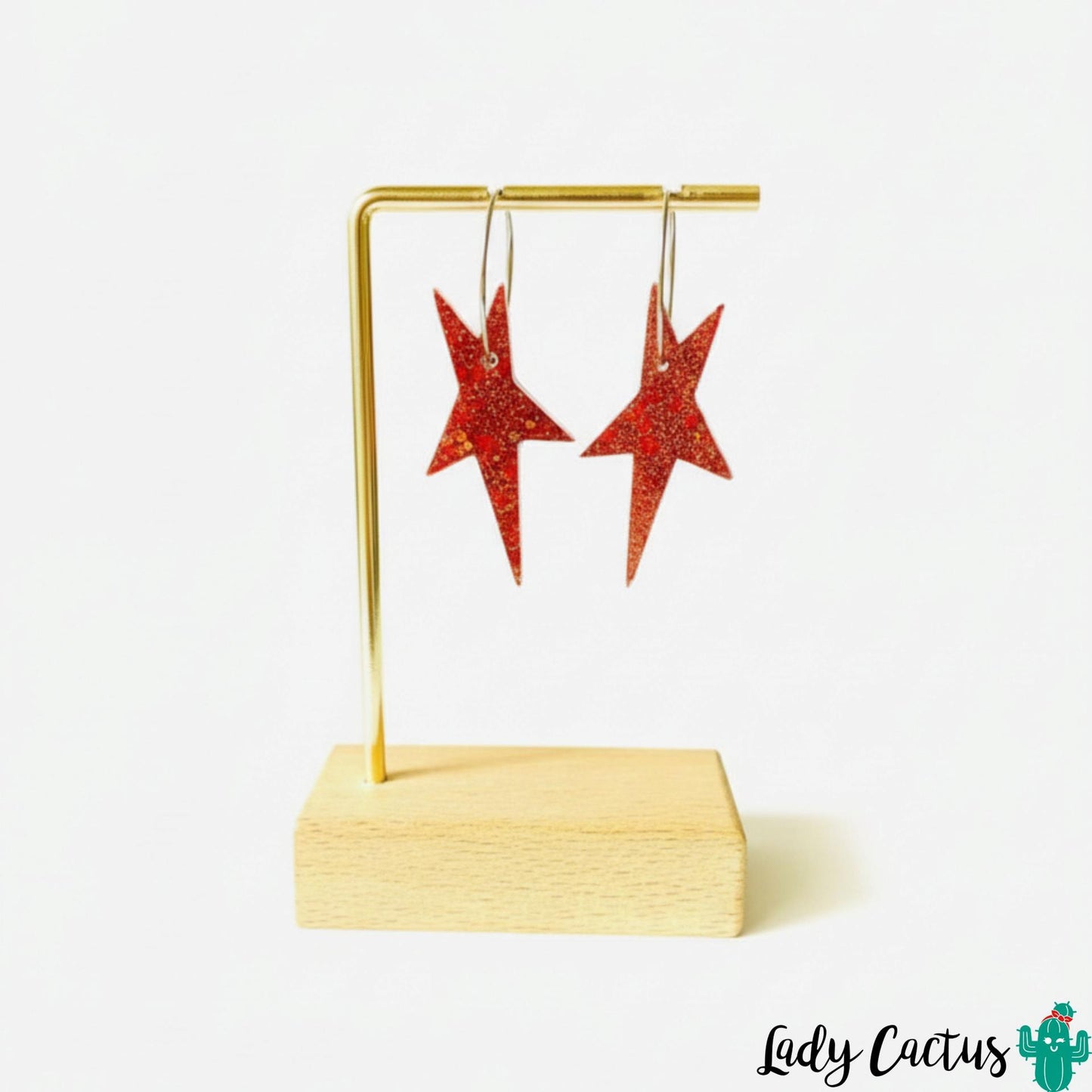Pendientes Estrella Brillo Naranja Lady Cactus