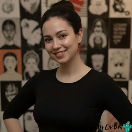 Pendientes Estrella Roja Flamígera Lady Cactus