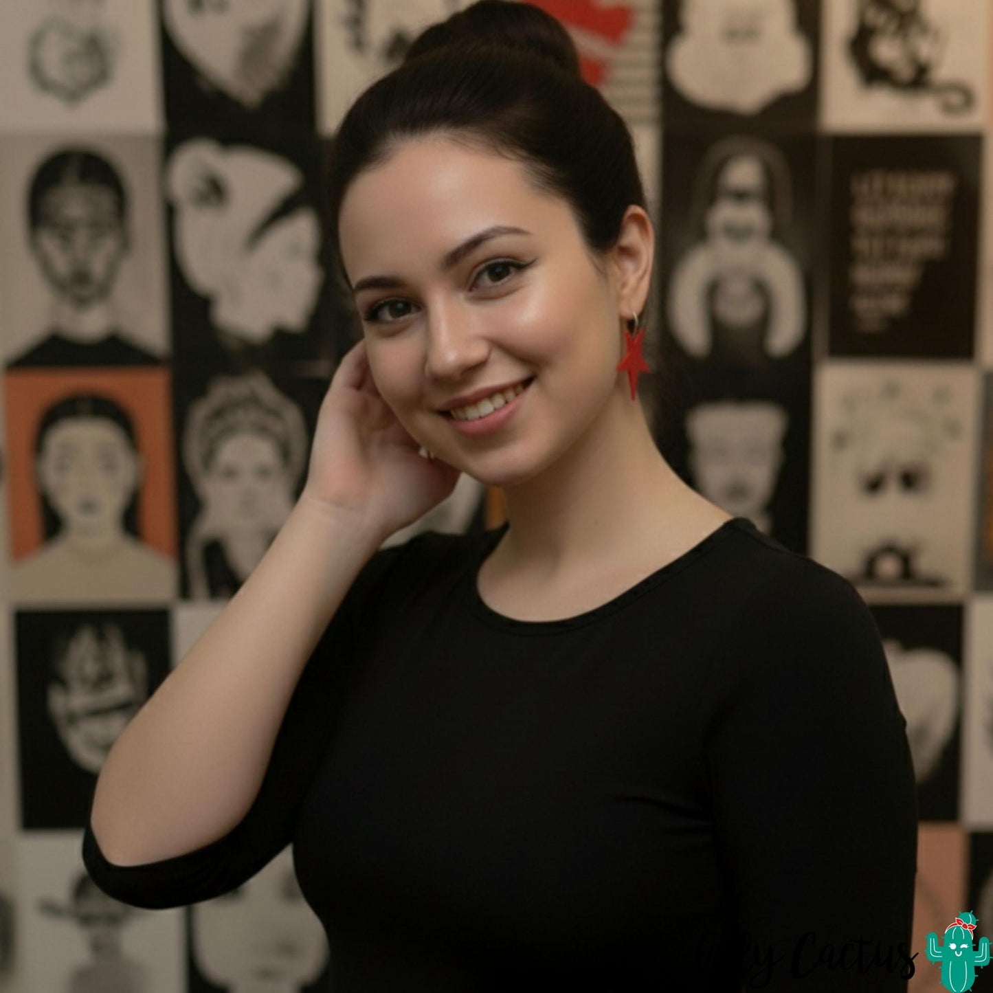 Pendientes Estrella Roja Flamígera Lady Cactus