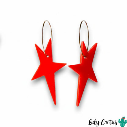 Pendientes Estrella Roja Flamígera Lady Cactus