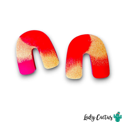 Pendientes de herradura en tonos anaranjados y dorados de Lady Cactus