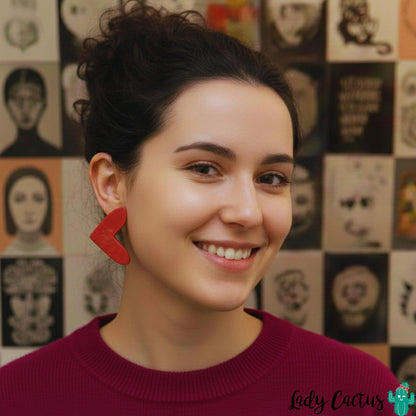 Pendientes Maxi Corazones Rojos Lady Cactus