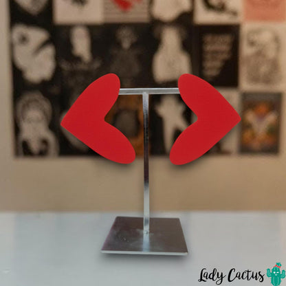 Pendientes Maxi Corazones Rojos Lady Cactus