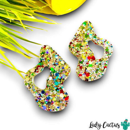 Pendientes ondulados con brillo de la marca Lady Cactus