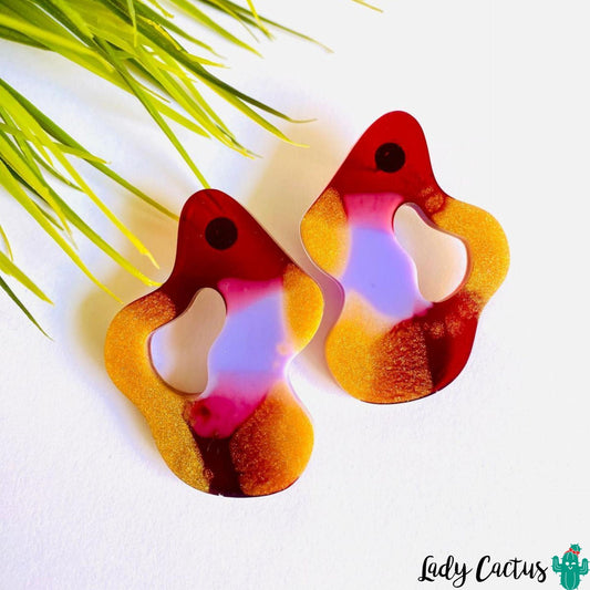 Pendientes Ondulados  multicolor Lady Cactus