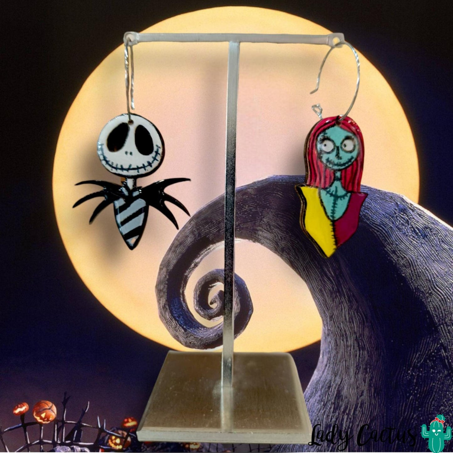 Pendientes artesanales inspirados en la película Pesadilla Antes de Navidad