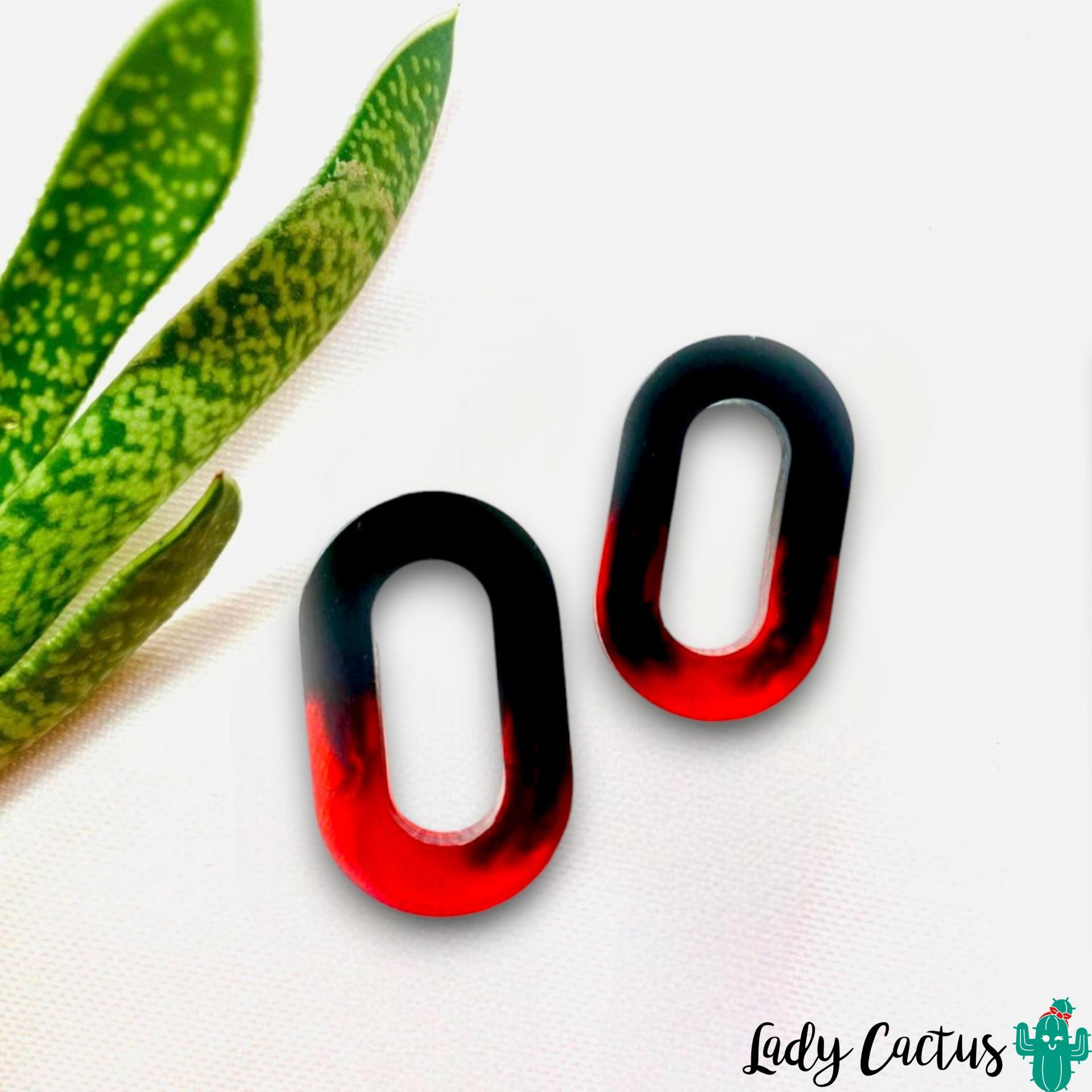 Pendientes Vita Pequeños en tonos grana y negro de Lady Cactus