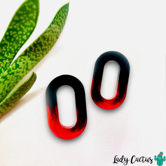 Pendientes Vita Pequeños en tonos grana y negro de Lady Cactus